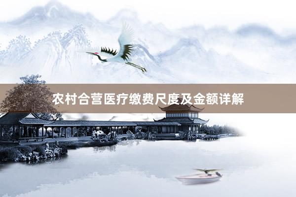 农村合营医疗缴费尺度及金额详解